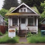 Everett home with city code violation notice taped to the front door