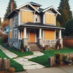 A boarded-up Everett house with a condemned notice on the front door