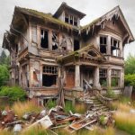 Distressed Washington house with peeling paint, broken windows, and overgrown landscaping