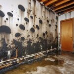 Everett home interior with visible black mold on walls and ceiling due to moisture damage