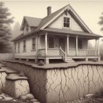 Everett house with visible foundation cracks and settling front porch