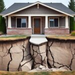 Everett home with visible cracks in the foundation and uneven concrete around the base