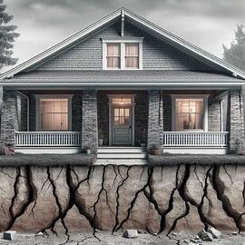 Wenatchee home with visible cracks along the exterior brick and a sinking front porch