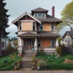 Older Hilltop Tacoma house with boarded windows and overgrown front yard