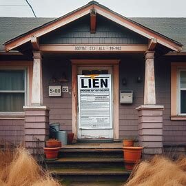Everett property with a “Notice of Lien” sign taped to the front door