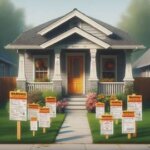 Washington house with past-due tax notices and legal paperwork taped to the door