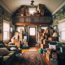 Everett inherited home with a cluttered interior and faded paint