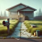A dated Everett home with an overgrown lawn and a mailbox overflowing with mail, signaling an inherited or vacant status
