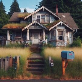 Modest inherited Everett home with dated exterior and yard maintenance issues