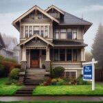 A well-kept Everett WA house with a “For Sale” sign and overgrown front yard