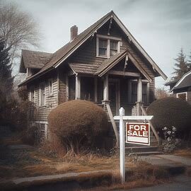 Inherited Everett home with older architecture and a For Sale sign in the yard