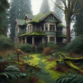 Inherited home in Tacoma WA with mature landscaping and aged siding