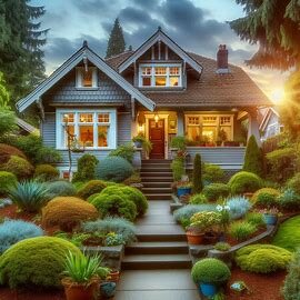 Older Tacoma home with classic architecture and a maintained yard