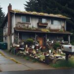 Run-down Everett rental house with peeling paint and overgrown grass, showing signs of absentee landlord ownership
