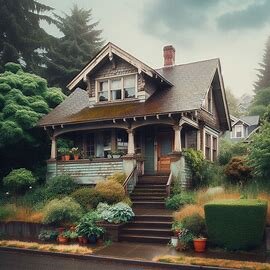 A modest McKinley Hill Tacoma home with chipped paint and overgrown yard