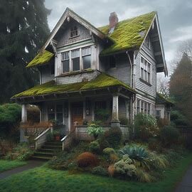 North End Tacoma home with weathered paint, mossy roof, and visible wear
