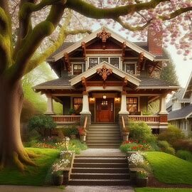 North End Tacoma house with classic Craftsman design and mature landscaping