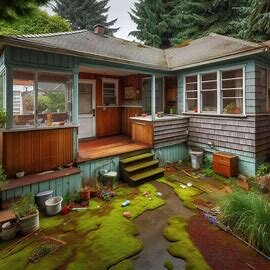 Older North End Tacoma WA home with original kitchen and dated exterior features