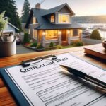 Tacoma WA house with paperwork and deed transfer documents on table