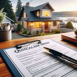 Tacoma WA house with paperwork and deed transfer documents on table