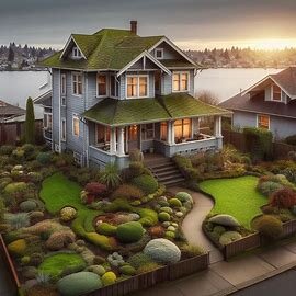 A weathered home in Riverside, Everett WA with visible roof wear and a neglected yard