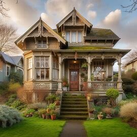 A weathered North End Tacoma WA home with original siding and mature landscaping