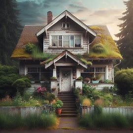 Single-story South Tacoma WA house with aging exterior and overgrown yard