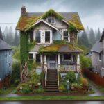 Tacoma house with weathered siding and untamed lawn, for sale as-is