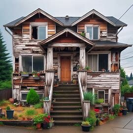 Tacoma property with visible exterior issues commonly found in homes with unresolved liens