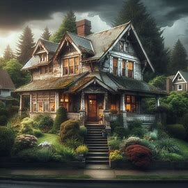Tacoma home with visible exterior wear, ready to be sold in as-is condition