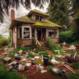 Vacant home in Tacoma WA with signs of forced entry and unauthorized occupancy