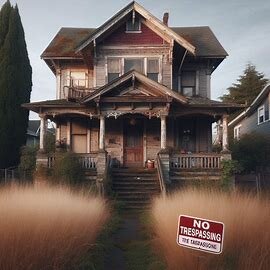 Tacoma WA home with overgrown grass and neglected exterior due to tax lien issues