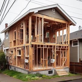 Everett home with exposed framing in a half-finished room, showing signs of unpermitted renovations