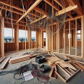 Washington home under renovation with exposed wiring and no city permit visible