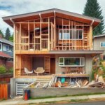 Tacoma house with partially completed siding and exposed electrical wiring