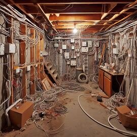 Tacoma WA home with incomplete basement renovation and exposed wiring