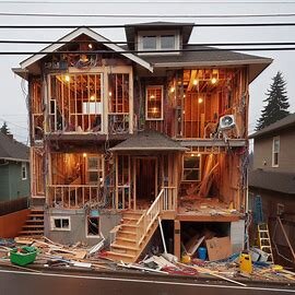 Tacoma WA property with exposed electrical and unfinished drywall in an unpermitted room addition