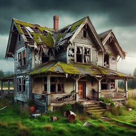 A weathered Washington house with peeling paint and overgrown yard ready for an as-is cash sale