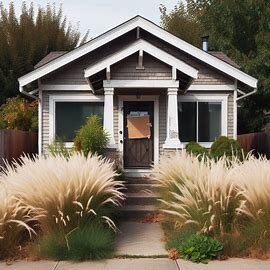 Washington home with foreclosure notice on the door and overgrown front yard
