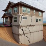 Wenatchee home with visible exterior wall cracks and concrete foundation damage