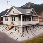 Wenatchee house with visible cracks in the foundation and uneven sidewalk indicating structural problems
