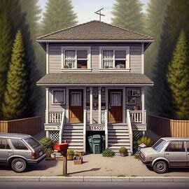 Wenatchee rental property with multiple mailboxes and tenant cars in the driveway, showing signs of occupancy