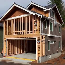 Wenatchee home with a visible addition on the back and a partially completed garage conversion