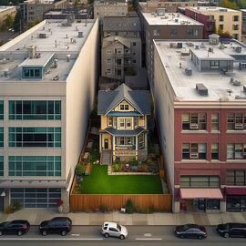 A Tacoma property surrounded by mismatched development styles due to zoning changes