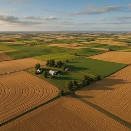 Wide view of farmland in Eastern Washington, representing agricultural land subject to the flat 1.28% REET rate.