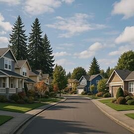 Residential neighborhood street lined with homes in Washington, representing typical communities affected by REET.
