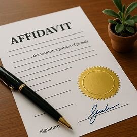Washington small estate affidavit and signature close-up