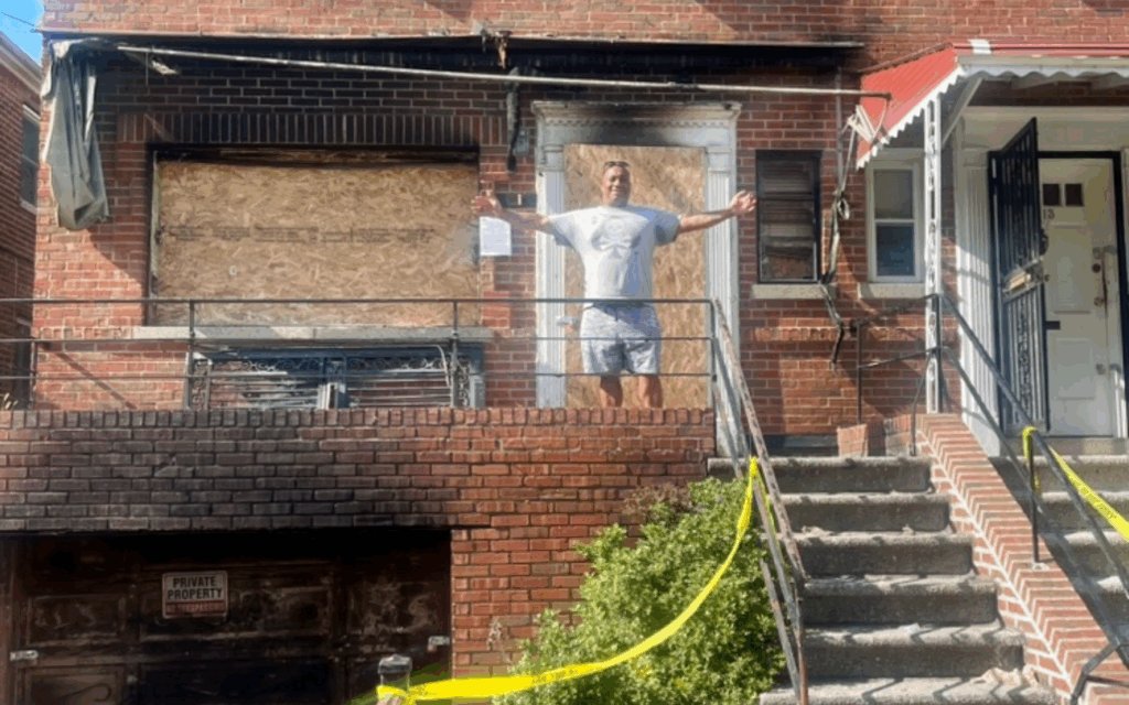 Boarded-up brick house in the Bronx being purchased by a local cash home buyer in as-is condition