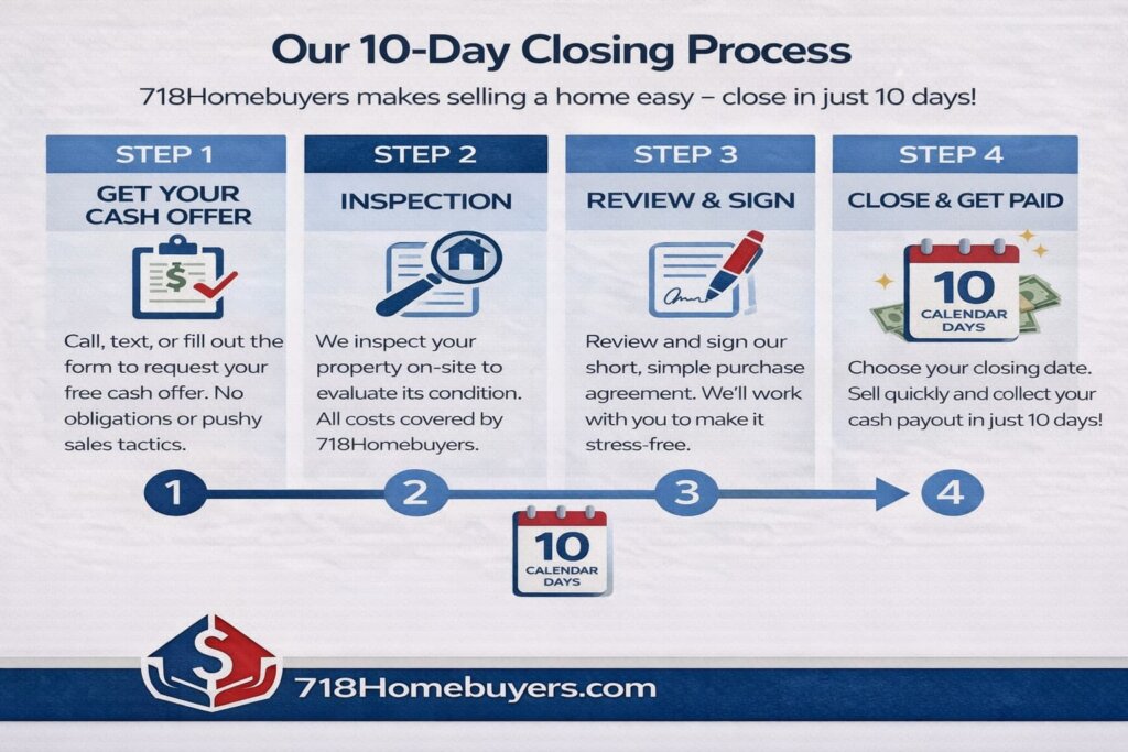 718Homebuyers 10-day cash closing process for Bronx homeowners