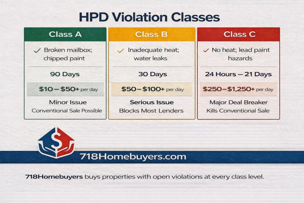NYC HPD violation classes explained: Class A, Class B, and Class C for Bronx properties